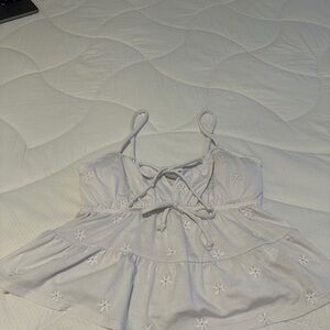 White Embroidered Women's Top